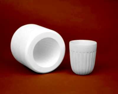  - Sır Ayaklı Oval Motifli Bardak Döküm Kalıbı 7,5x9 cm