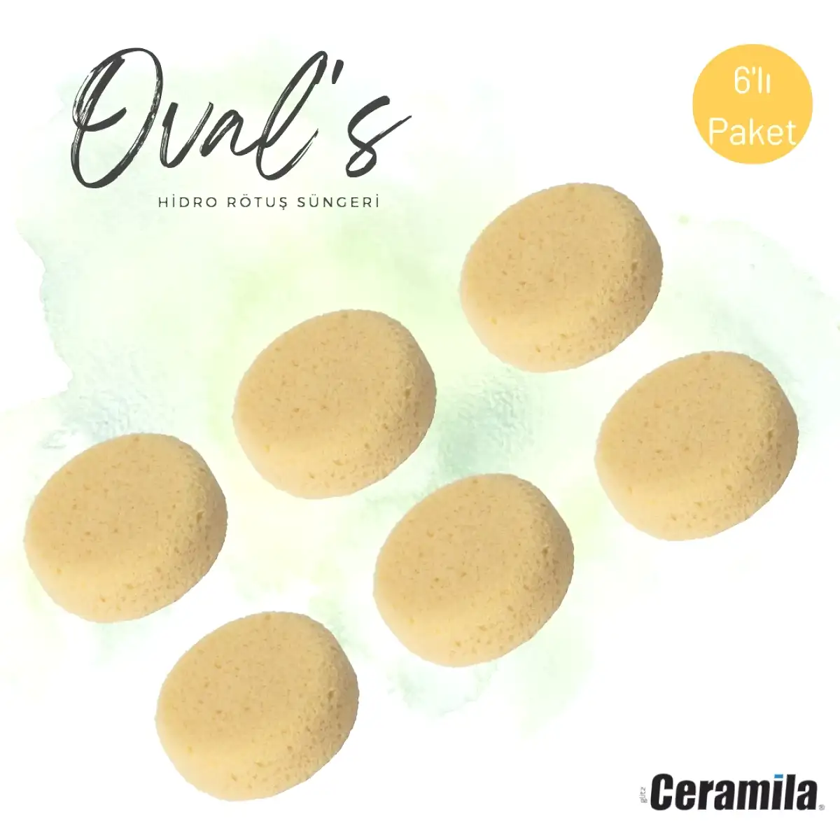 Ceramila - Oval’s Hidro 3068 Rötuş Süngeri 6’lı Paket