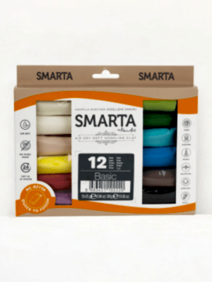 Smarta™ - Smarta 12'li Hava ile Kuruyan Modelleme Hamuru Seti (25g x12 adet)